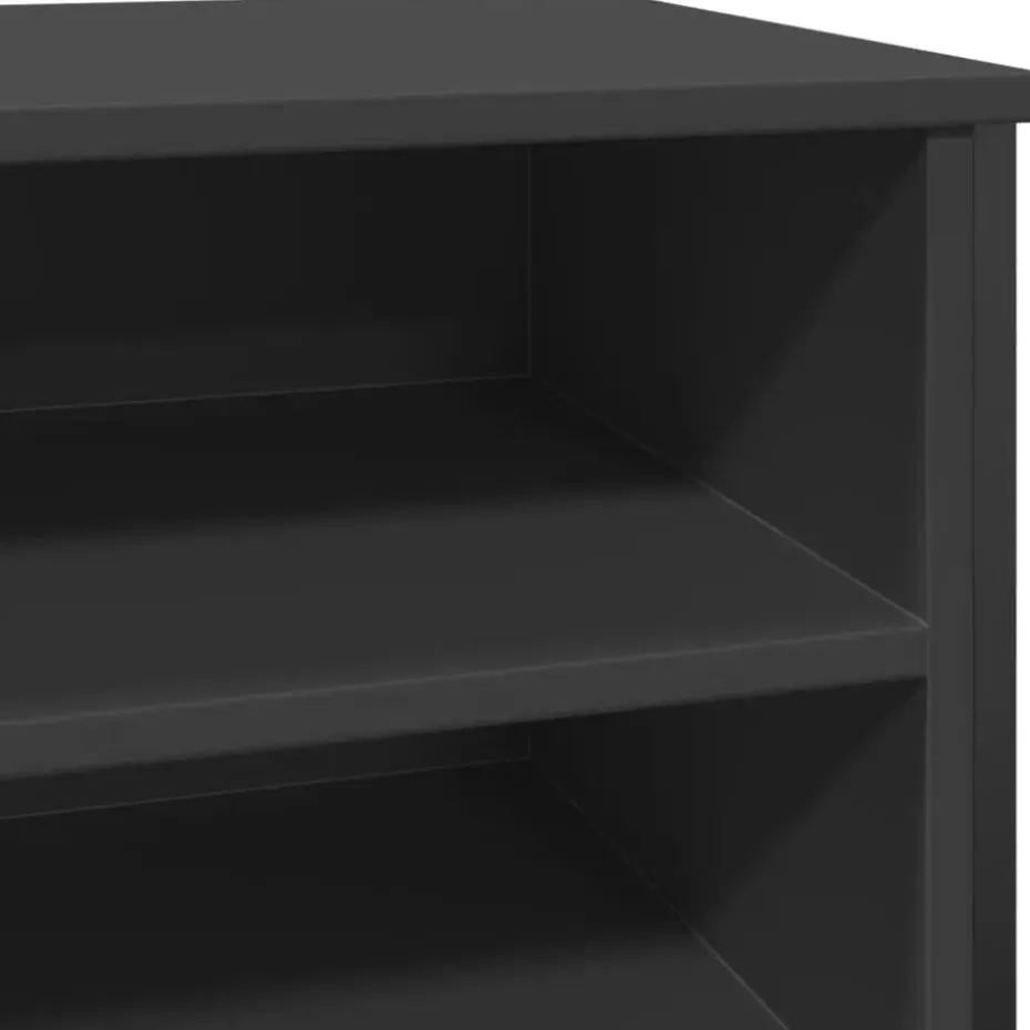 vidaXL - Zwart Schoenenkast met 4 vakken - Bewerkt hout en metaal - 80x38x78 cm