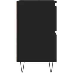 vidaXL - Zwart Wastafelonderkast - 1 deur 4 lades - Bewerkt hout - 80x33x60 cm
