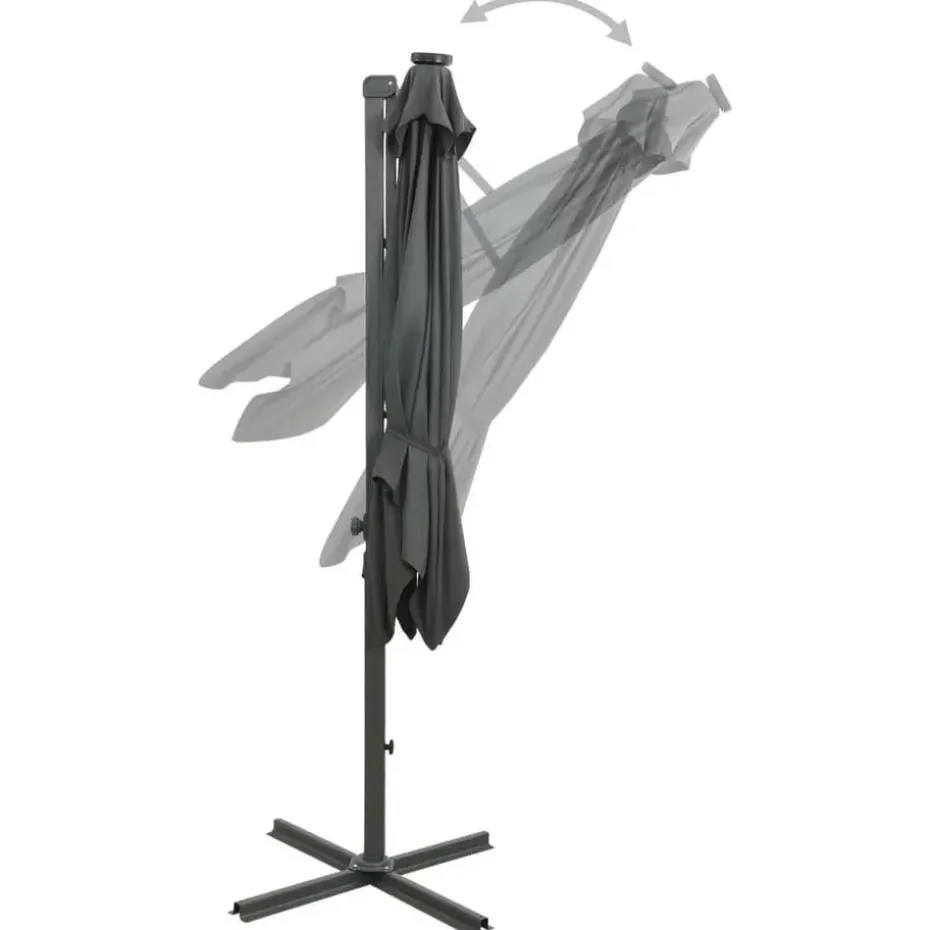 vidaXL - Zweefparasol - Antraciet - 300 cm
