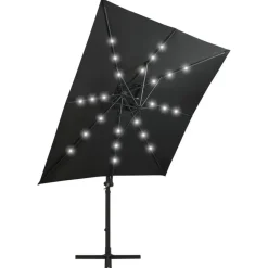 vidaXL - Zweefparasol - Zwart - 250 cm