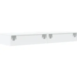 vidaXL - Zwevend LED TV-meubel met lade - Wit - Hout - 60x35x15.5 cm - 2 stuks