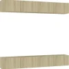 vidaXL - Zwevend TV-meubel met 1 deur - Sonoma eiken - 100x30x30 cm - 4 stuks