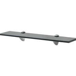 vidaXL - Zwevende Plank - Zwart - Glas - 50 x 10 cm