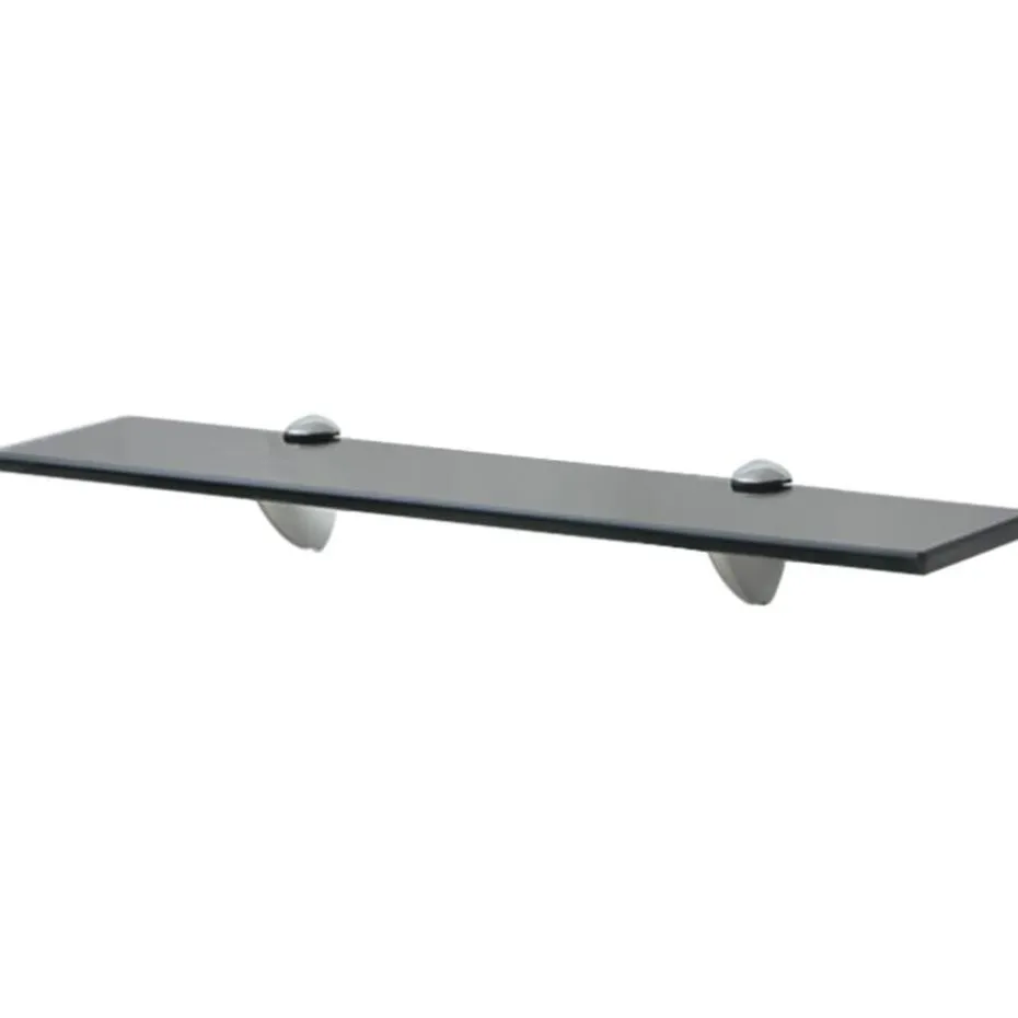 vidaXL - Zwevende Plank - Zwart - Glas - 50 x 10 cm