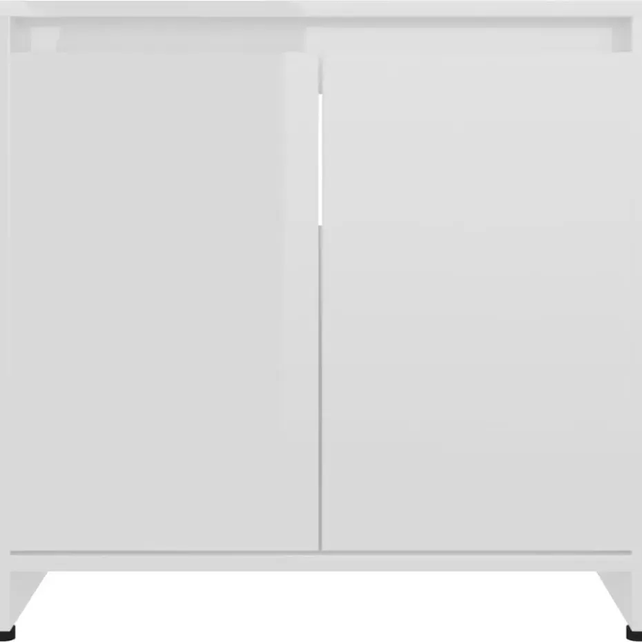 VIDAXL Badkamerkast 60x33x61 cm spaanplaat hoogglans wit