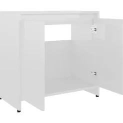 VIDAXL Badkamerkast 60x33x61 cm spaanplaat hoogglans wit