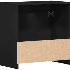 VIDAXL Badkamerkast 60x33x61 cm spaanplaat zwart