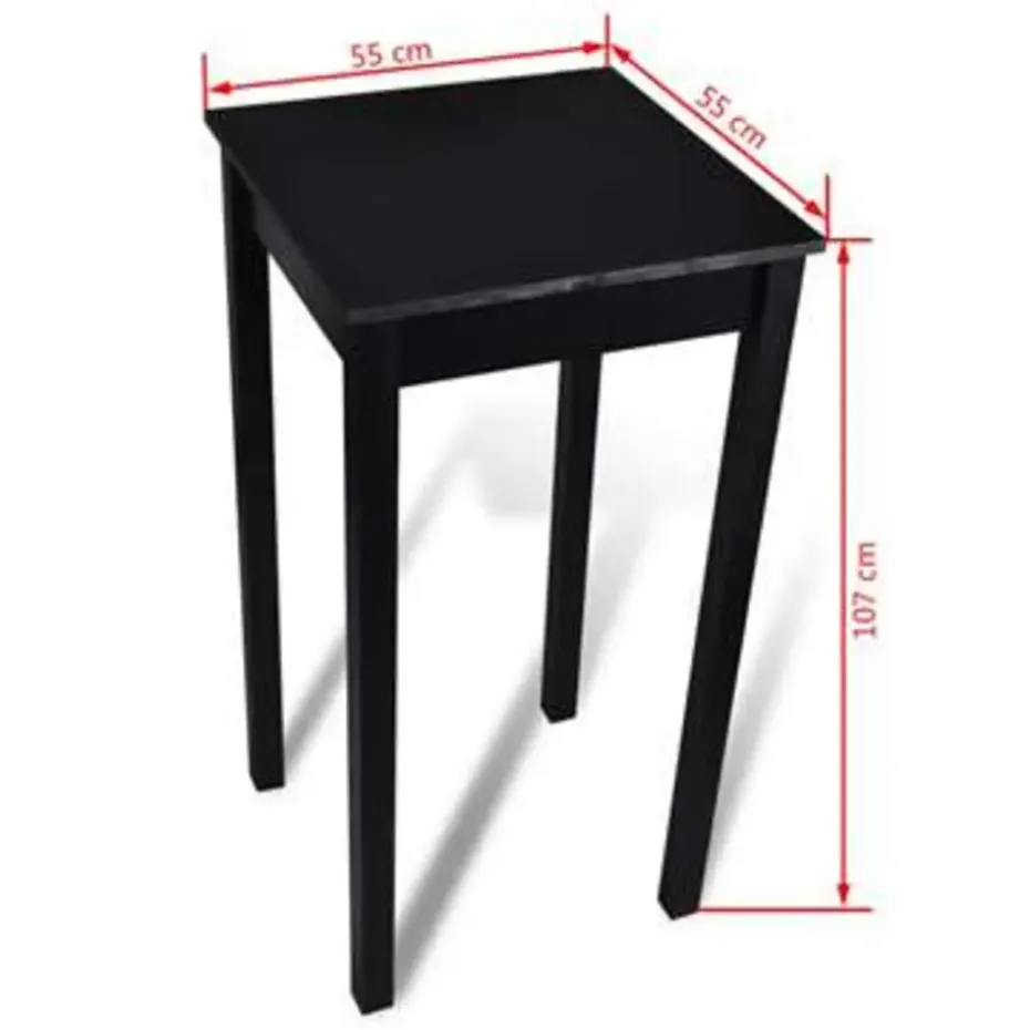 VIDAXL Bartafel 55x55x107 cm MDF zwart