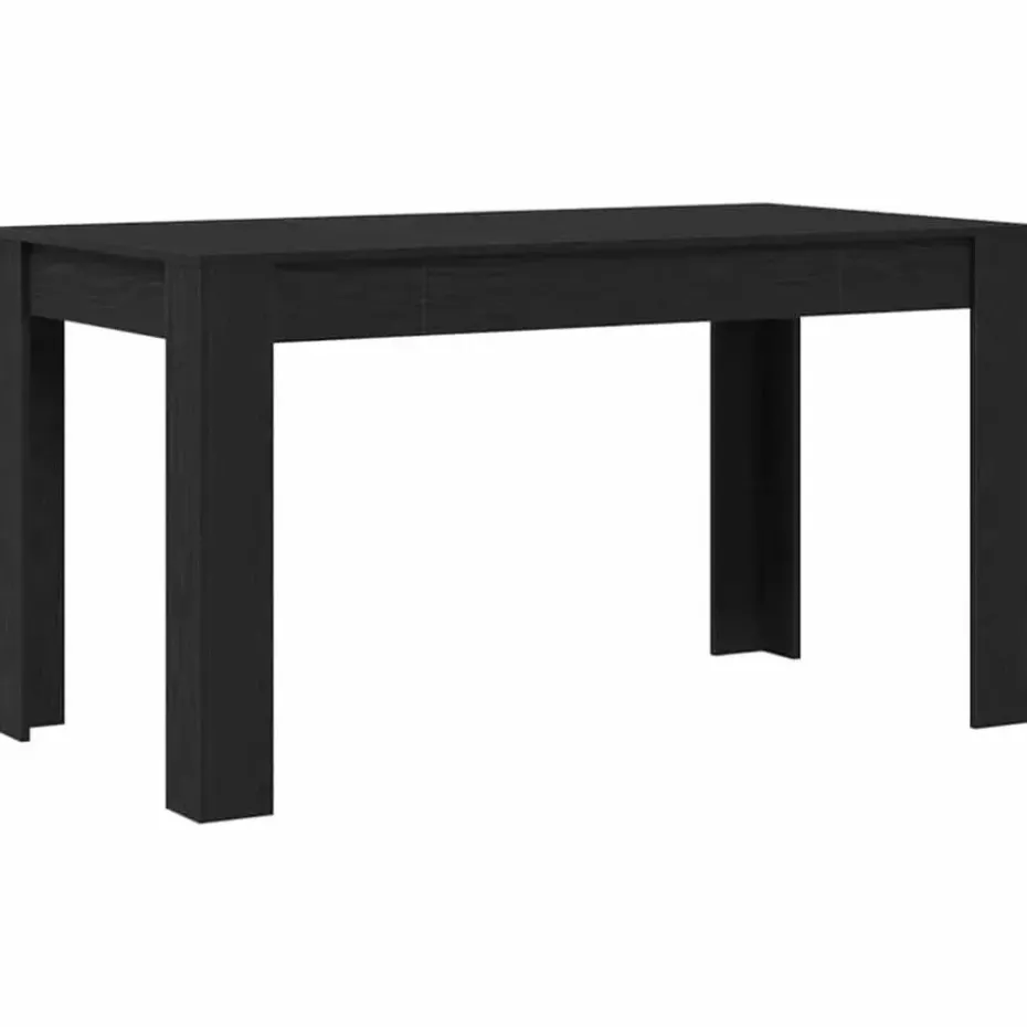vidaXL Eettafel - Rechthoekige tafel - Zwart eiken - Hout - 140x74.5x76 cm