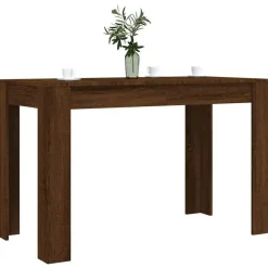 vidaXL Eettafel - Rechthoekige tafel - Bruin eiken - Bewerkt hout - 120x60x76 cm