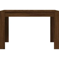 vidaXL Eettafel - Rechthoekige tafel - Bruin eiken - Bewerkt hout - 120x60x76 cm