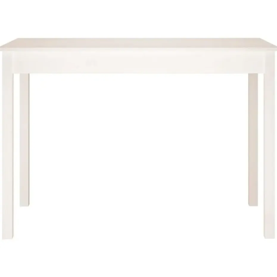 vidaXL Eettafel - Rechthoekige tafel - Wit - Massief grenenhout - 110x55 cm