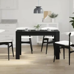 vidaXL Eettafel - Rechthoekige tafel - Zwart eiken - Bewerkt hout - 120x60x76 cm