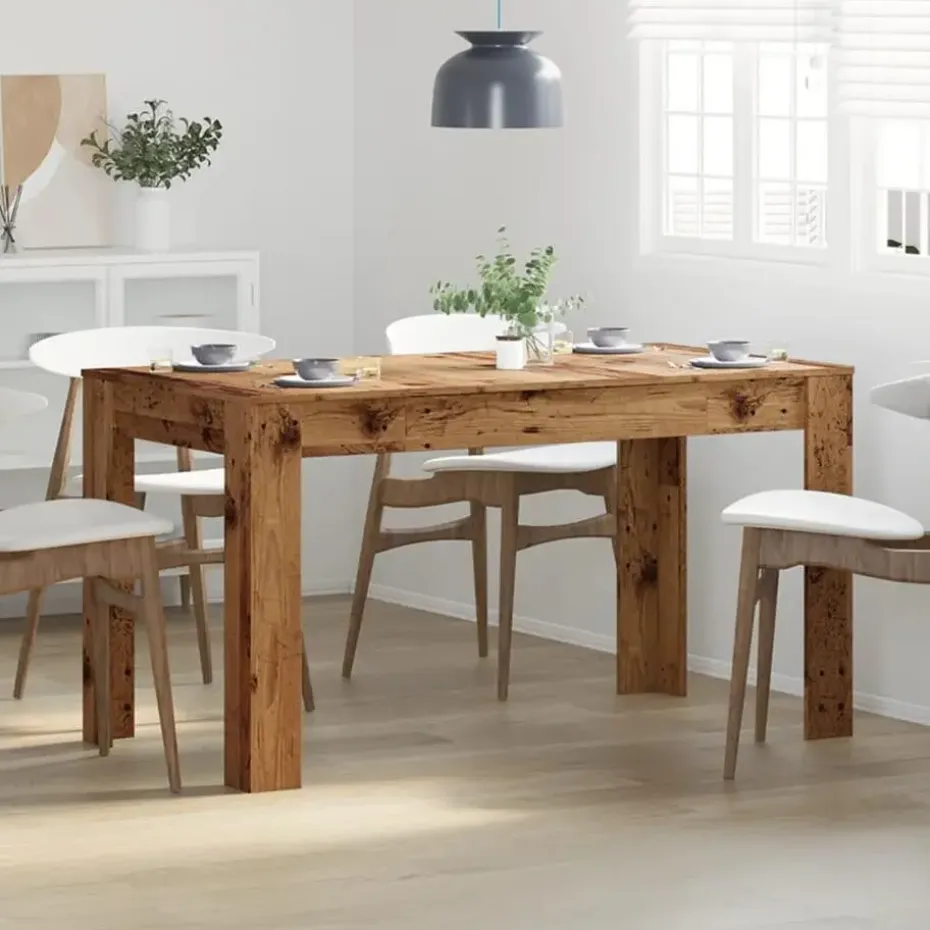 vidaXL Eettafel - Rechthoekige tafel - Oud hout - Bewerkt hout - 140x74.5x76 cm