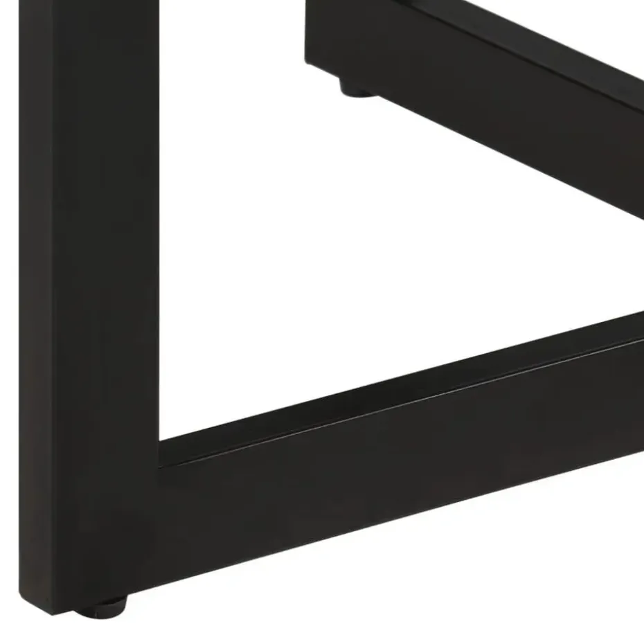 vidaXL Eettafel - Ronde tafel - Bruin&zwart - Massief mangohout&ijzer - Ø110 cm