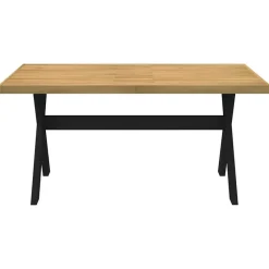 vidaXL Eettafel NOAIN met X-poten - Naturel - Massief grenenhout - 160x90 cm