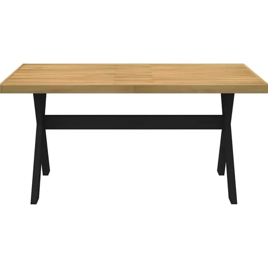 vidaXL Eettafel NOAIN met X-poten - Naturel - Massief grenenhout - 160x90 cm