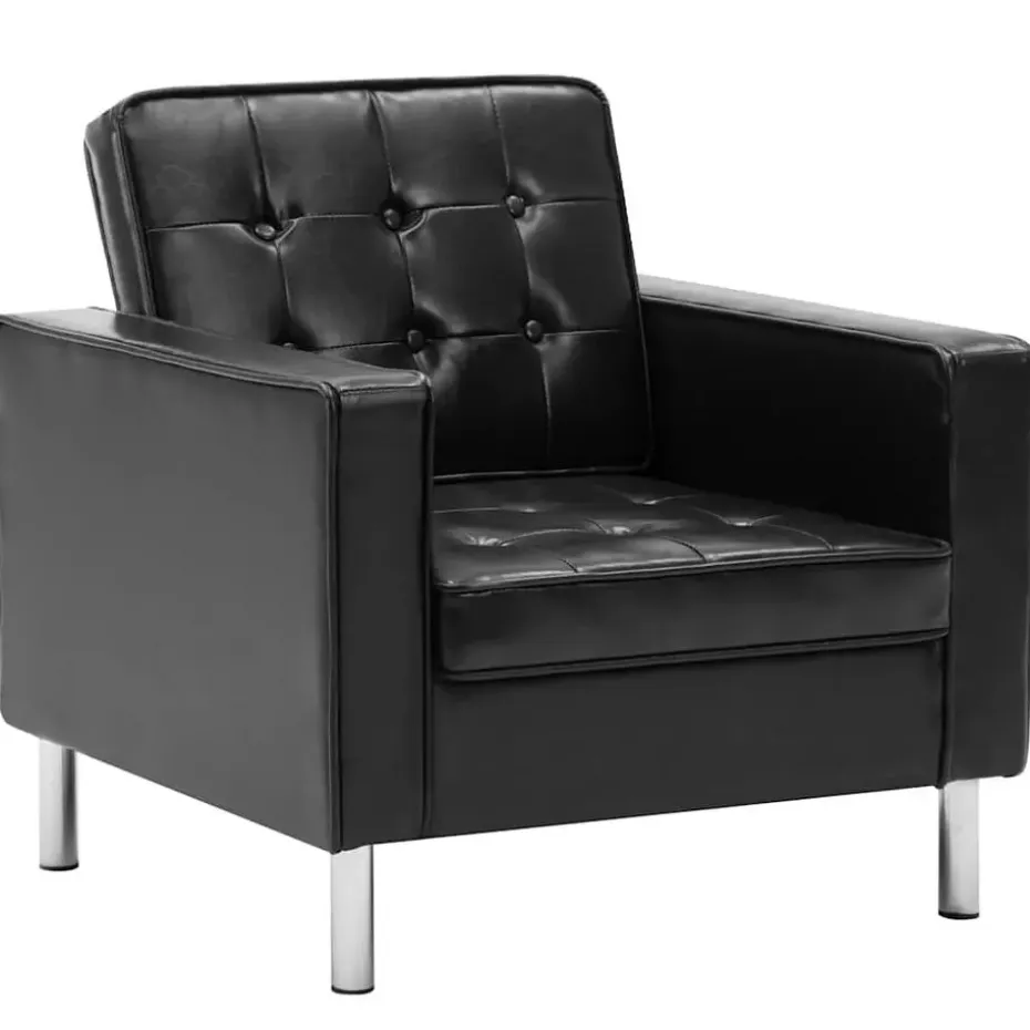 vidaXL Fauteuils kunstleer zwart