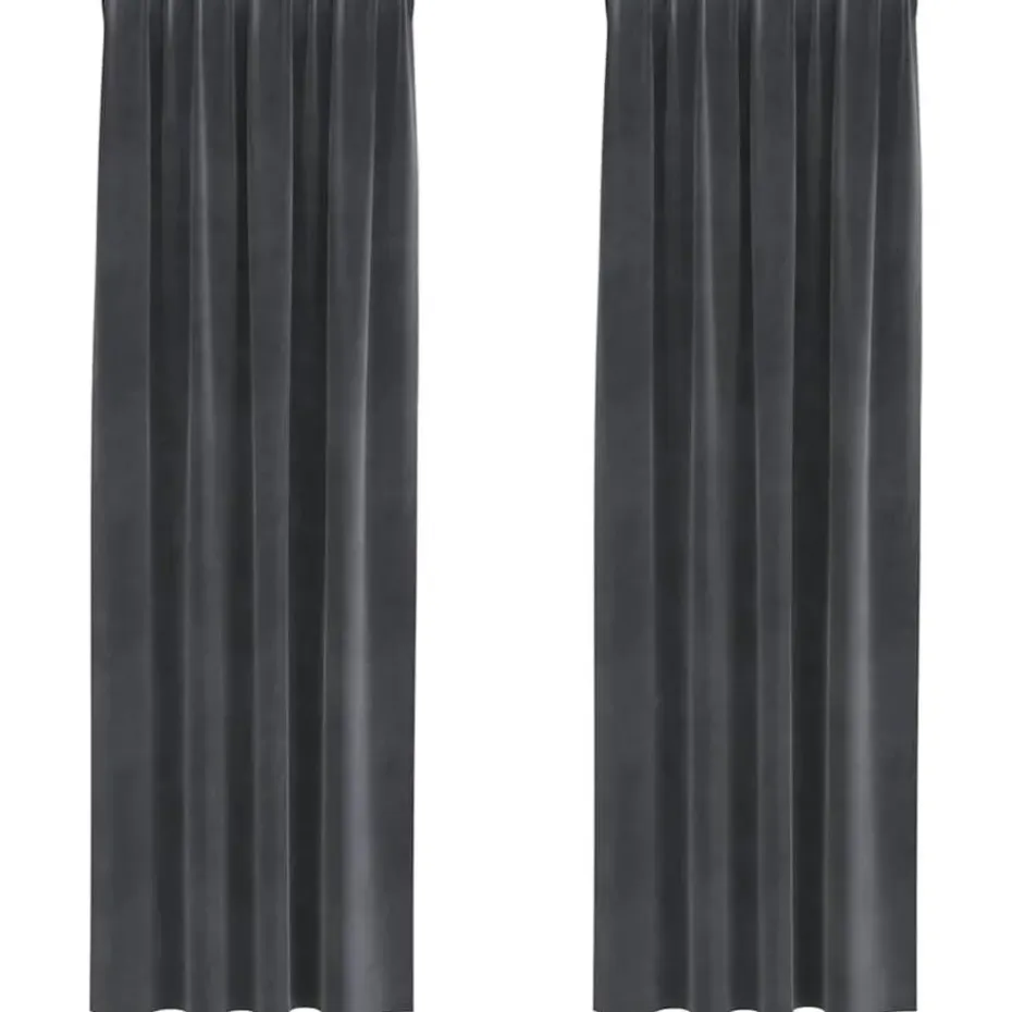 vidaXL Gordijnen - Verduisterend - Lichtgrijs - 140x245 cm - Fluweel - 2 Stuks
