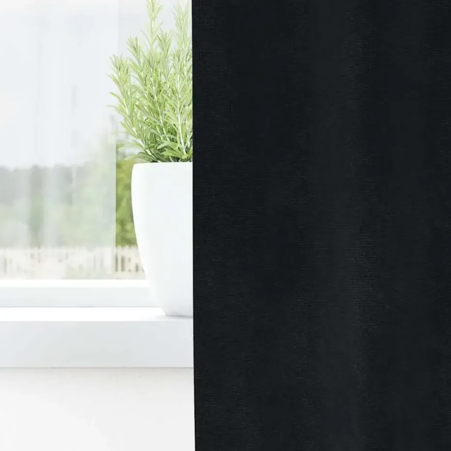 vidaXL Gordijnen met lussen - Verduisterend - Zwart Fluweel - 140x245 cm - 2 St.