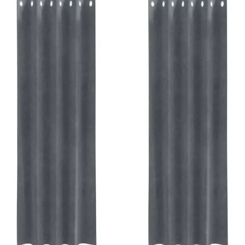 vidaXL Gordijnen met ringen - Lichtgrijs - 140x225 cm - Fluweel - 2 Stuks