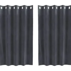 vidaXL Gordijnen met ringen - Lichtgrijs - 140x140 cm - Fluweel - 2 Stuks