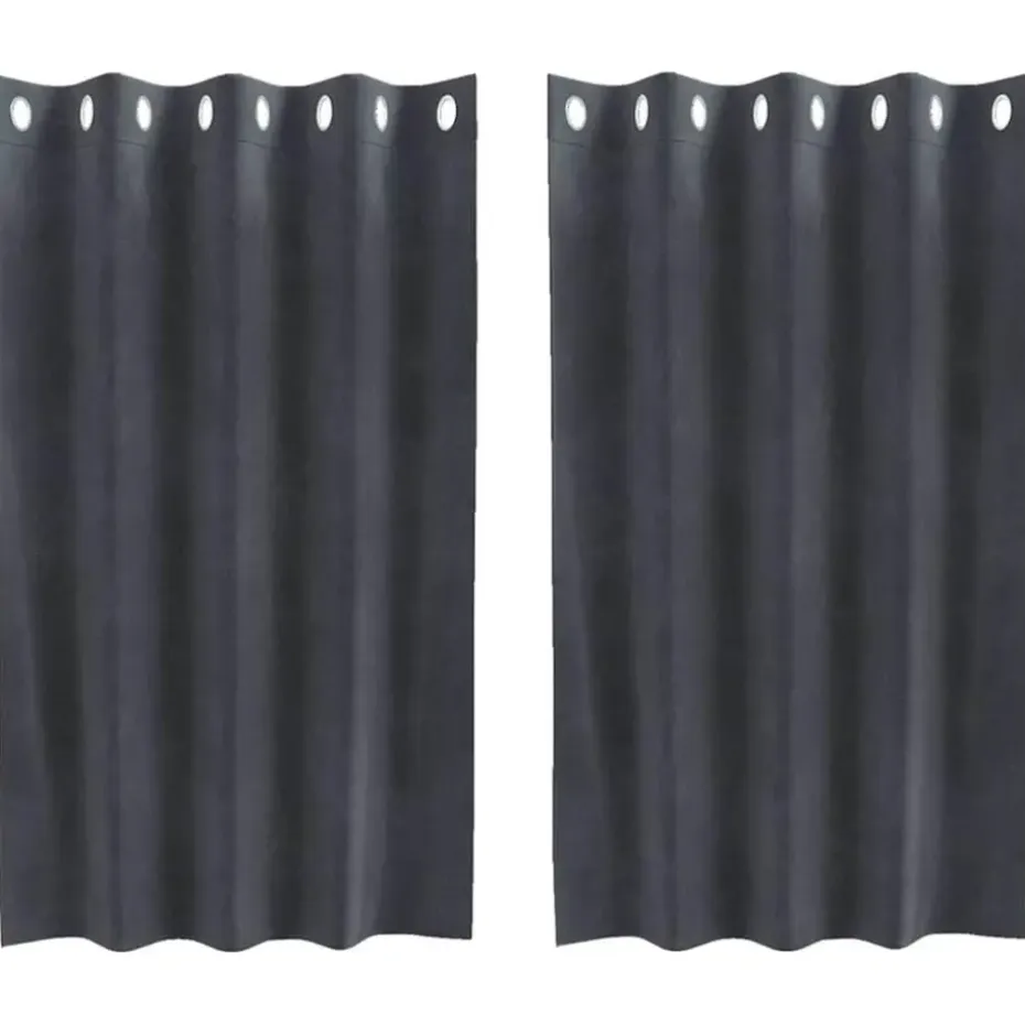 vidaXL Gordijnen met ringen - Lichtgrijs - 140x140 cm - Fluweel - 2 Stuks