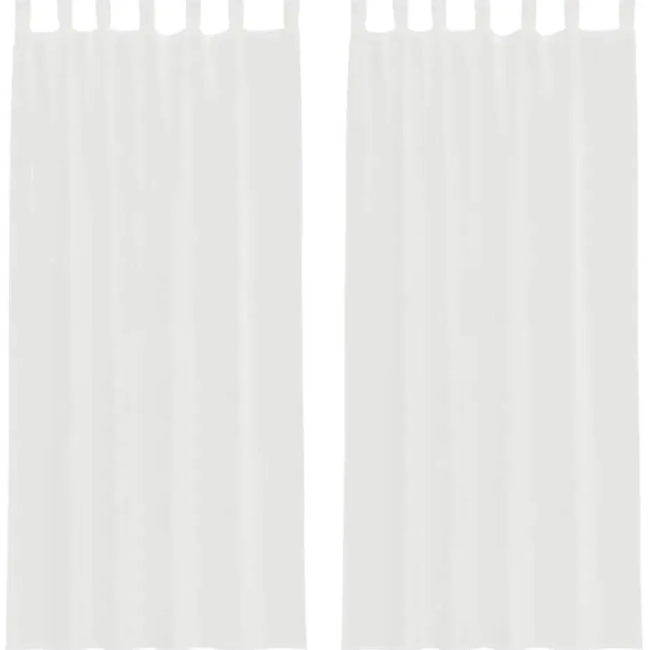 vidaXL Gordijnen van voile met lussen - Wit - 140x245 cm - Stof - 2 Stuks