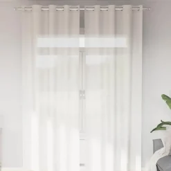 vidaXL Gordijnen van voile met ringen - Wit - 140x260 cm - Stof - 2 Stuks