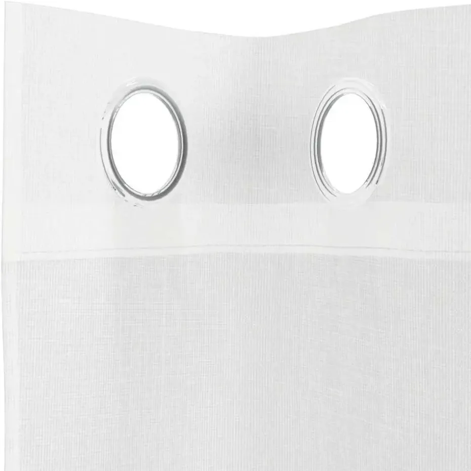 vidaXL Gordijnen van voile met ringen - Wit - 140x260 cm - Stof - 2 Stuks