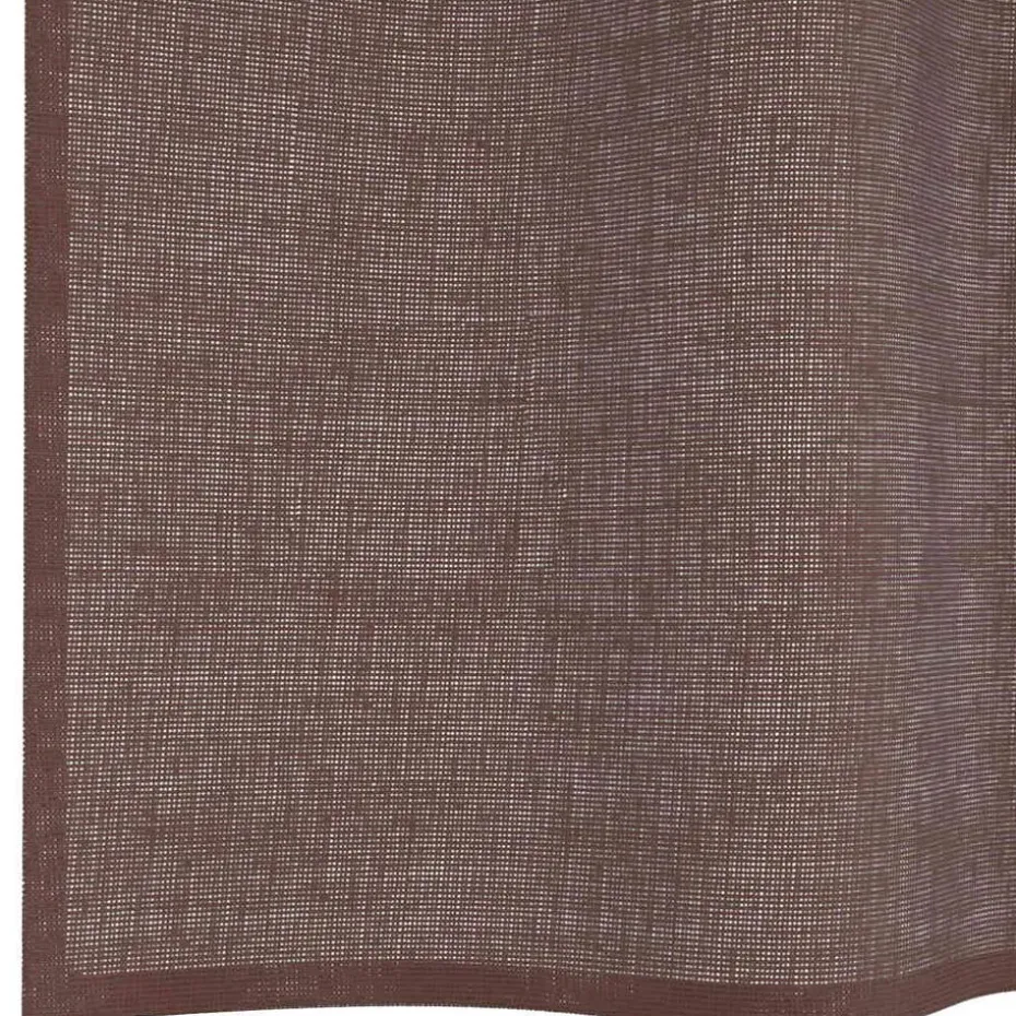 vidaXL Gordijnen van voile met ringen - Bruin - 140x260 cm - Stof - 2 Stuks