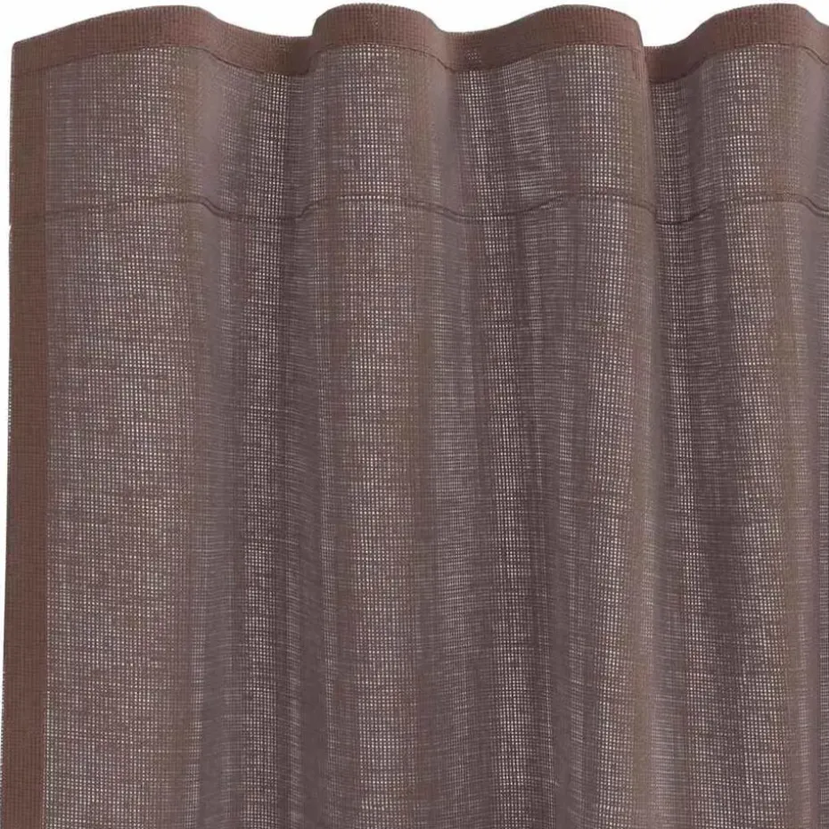 vidaXL Gordijnen van voile met roedezakken - Bruin - 140x140 cm - Stof - 2 Stuks