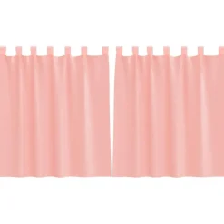 vidaXL Gordijnen van voile met lussen - Roze - 140x140 cm - Stof - 2 Stuks