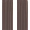 vidaXL Gordijnen van voile met roedezakken - Bruin - 140x260 cm - Stof - 2 Stuks