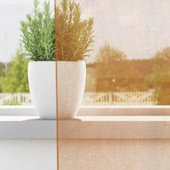 vidaXL Gordijnen van voile met ringen - Terracotta - 140x175 cm - Stof - 2 Stuks