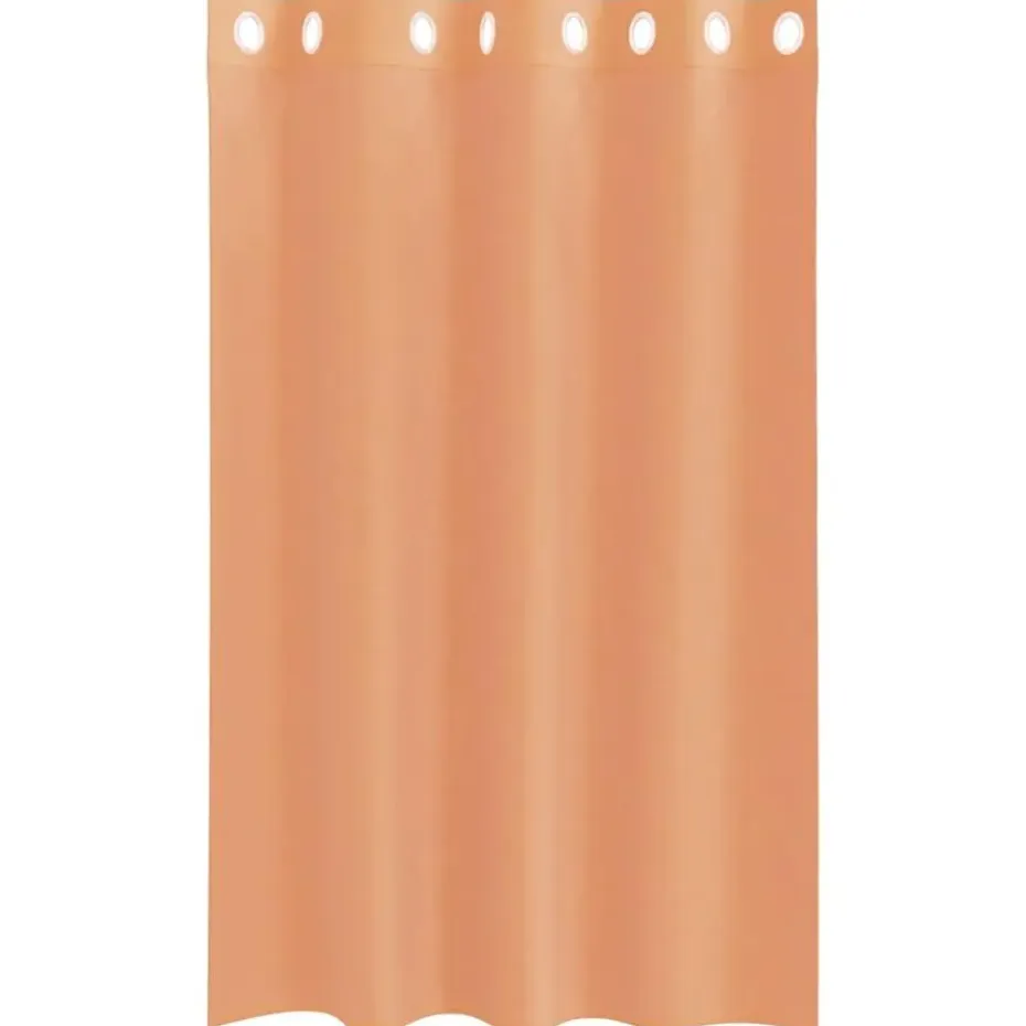 vidaXL Gordijnen van voile met ringen - Terracotta - 140x175 cm - Stof - 2 Stuks
