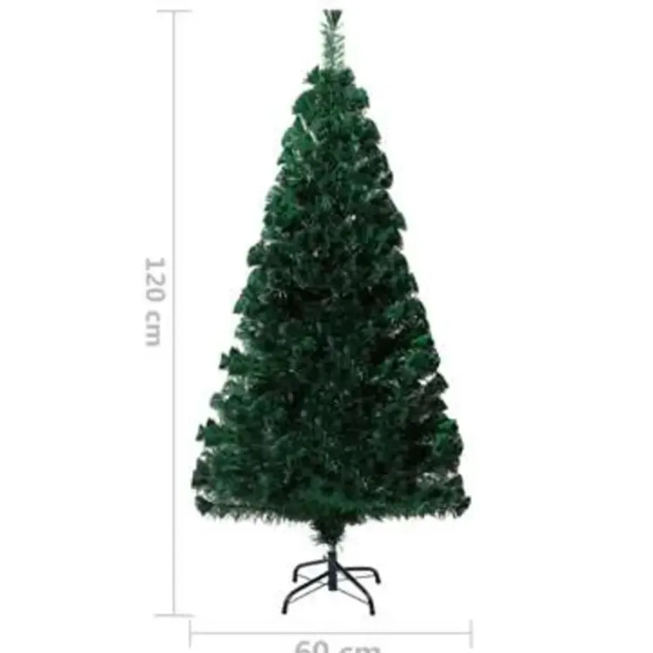 vidaXL Kunstkerstboom met standaard 120 cm glasvezel groen