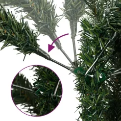 vidaXL Kunstkerstboom met scharnieren en standaard 210 cm groen