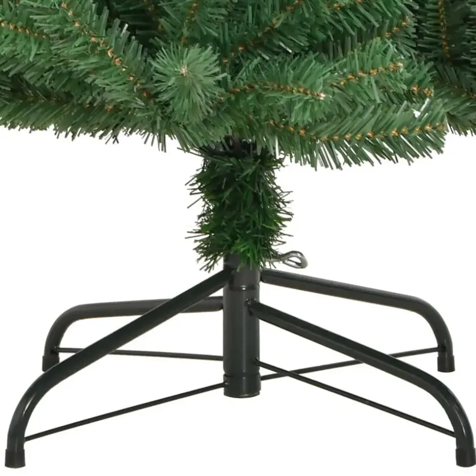 vidaXL Kunstkerstboom met scharnieren en standaard 210 cm groen