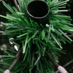 vidaXL Kunstkerstboom met scharnieren en standaard 210 cm groen