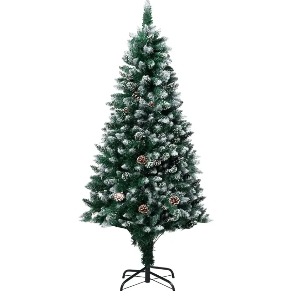 vidaXL Kunstkerstboom met dennenappels en witte sneeuw 150 cm