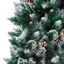 vidaXL Kunstkerstboom met dennenappels en witte sneeuw 150 cm