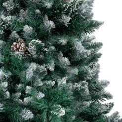 vidaXL Kunstkerstboom met dennenappels en witte sneeuw 150 cm