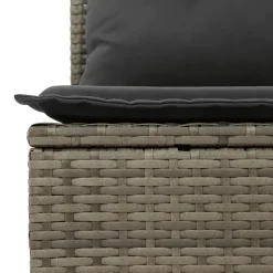 vidaXL Loungeset met 8 kussens en hout armsteun - Grijs - 6 stuks