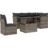 vidaXL Loungeset voor 5 met kussens & verstelbaar salontafel - Gris - 6 stuks