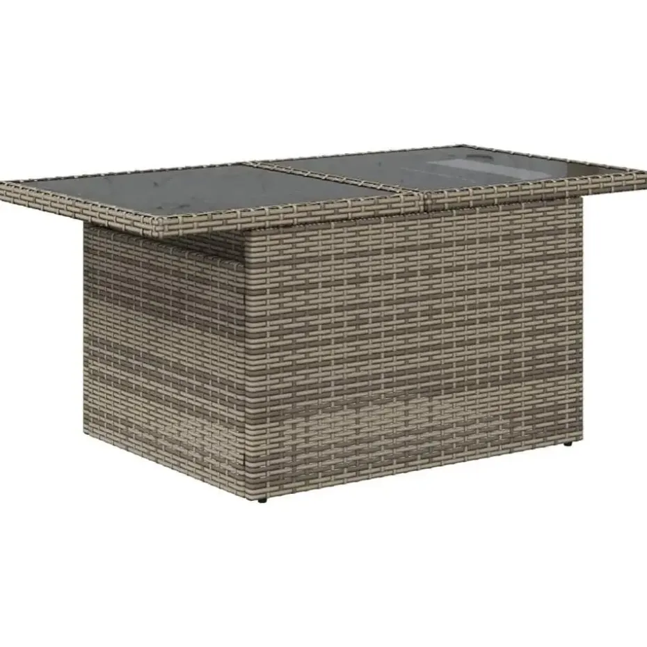 vidaXL Loungeset voor 5 met kussens & verstelbaar salontafel - Gris - 6 stuks