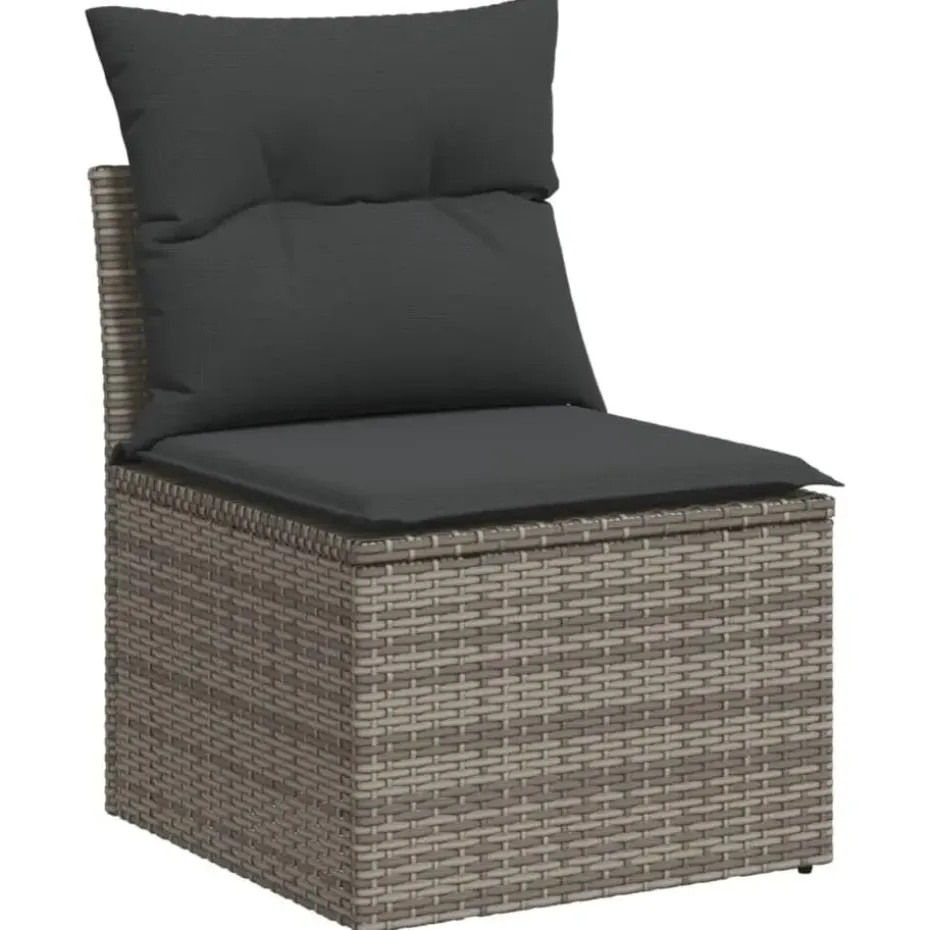 vidaXL Loungeset voor 5 met kussens & verstelbaar salontafel - Gris - 6 stuks