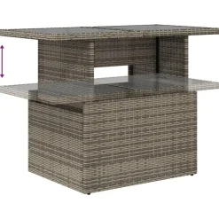 vidaXL Loungeset voor 5 met kussens & verstelbaar salontafel - Gris - 6 stuks