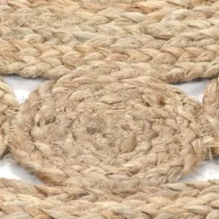 vidaXL Rond Tapijt – Beige Jute – Ø120 cm – Natuurlijk Vloerkleed