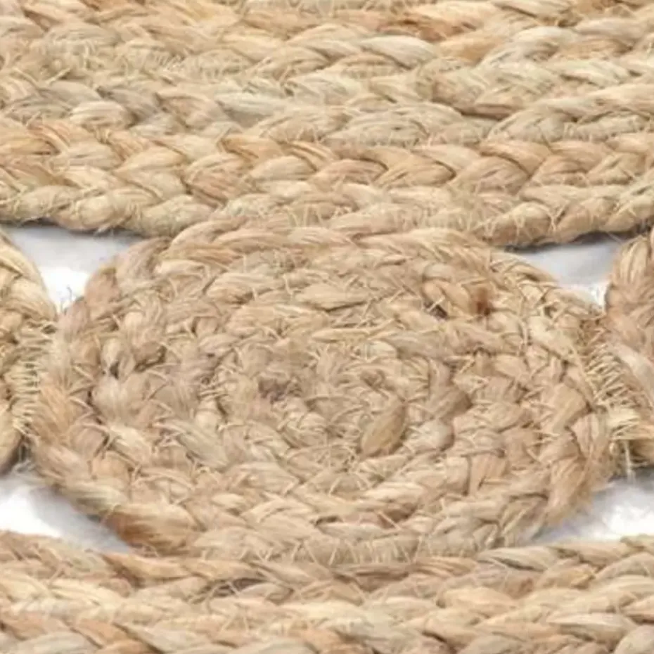 vidaXL Rond Tapijt – Beige Jute – Ø120 cm – Natuurlijk Vloerkleed